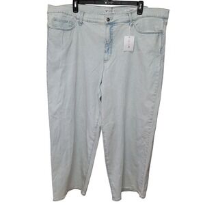 Jessica Simpson Women Plus Rosa Mid Rise Relaxed Straight Leg 22 Boho Minimalist